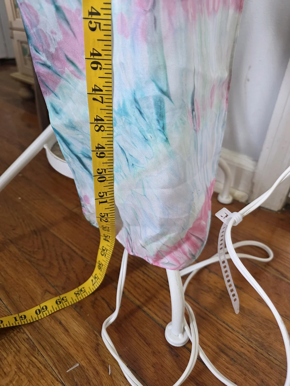 100% Silk Y2K Pastel Tie Dye Scarf 8x52 Lightweight Soft Wrap